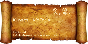 Kunszt Mária névjegykártya