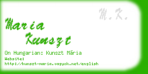 maria kunszt business card